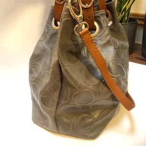 Anna Morellini Grey Leather Tote Bag GUC